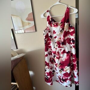 Ann Taylor Red/Pink Floral Dress